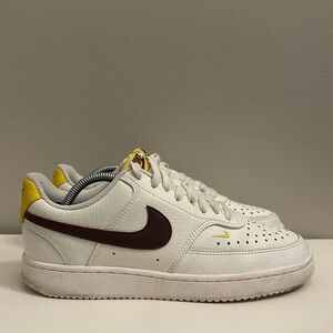 Nike Court Vision Low White Maroon Yellow Women’s Size 7